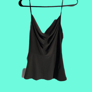 Leith Spaghetti Strap Cowl Sculpted Top Blouse Shirt​​​​​